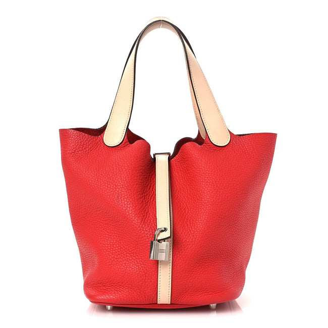 Taurillon Clemence Swift Eclat Picotin Lock 22 MM Rouge Tomate Rose Eglantine Hover Image