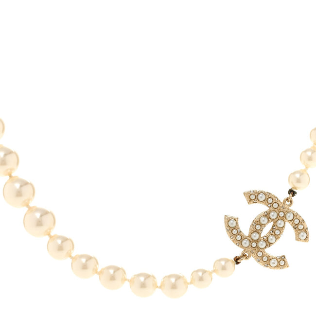 Pearl CC 100th Anniversary Necklace Light Gold Hover Image