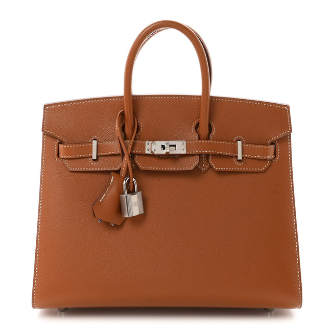 Madame Calfskin Birkin Sellier 25 Gold Hover Image