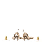 Crystal CC Camellia Perfume Bottle Double Hoop Earrings Gold