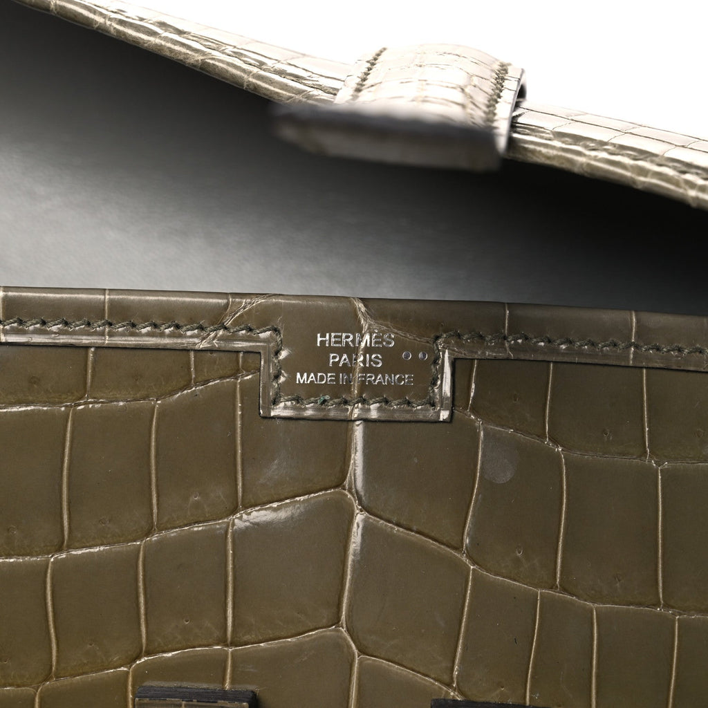 Shiny Niloticus Crocodile Jige Elan 29 Clutch Gris Tourterelle