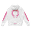 Chrome Hearts Pink Horseshoe Floral Sleeve Pullover Hoodie White