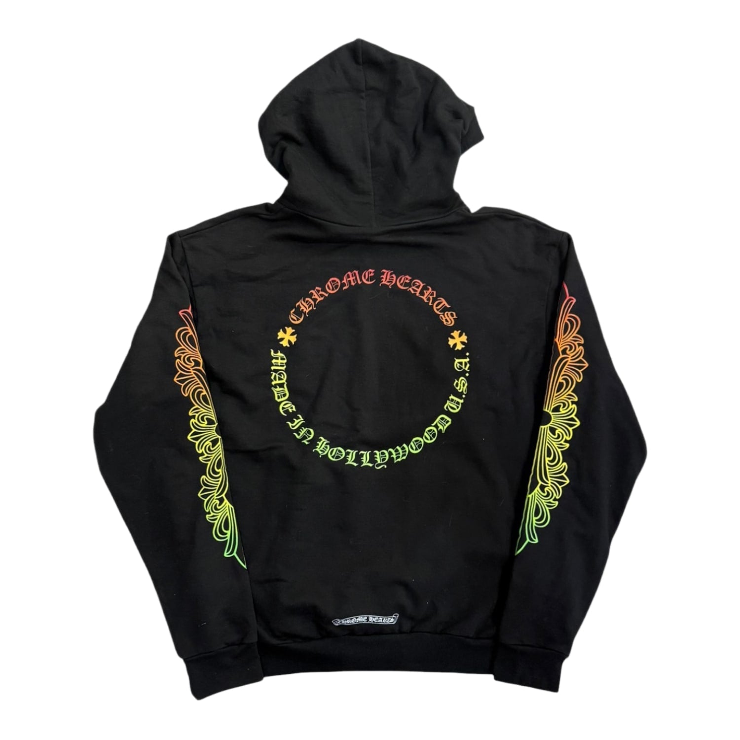 Chrome Hearts Floral Sleeve Gradient Made In Hollywood Hoodie Black/Gradient