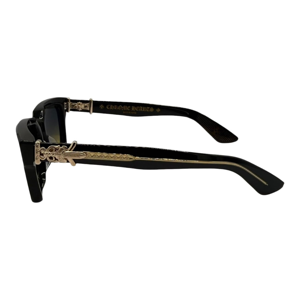 Chrome Hearts Vagillionare II Black/18k Gold Plated Sunglasses