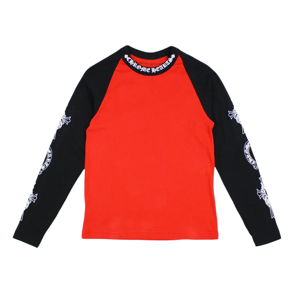Chrome Hearts Neck Logo Baseball Shirt Red/Black