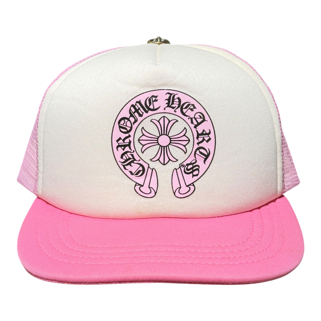 Chrome Hearts Horseshoe Trucker Hat Pink/White Hover Image