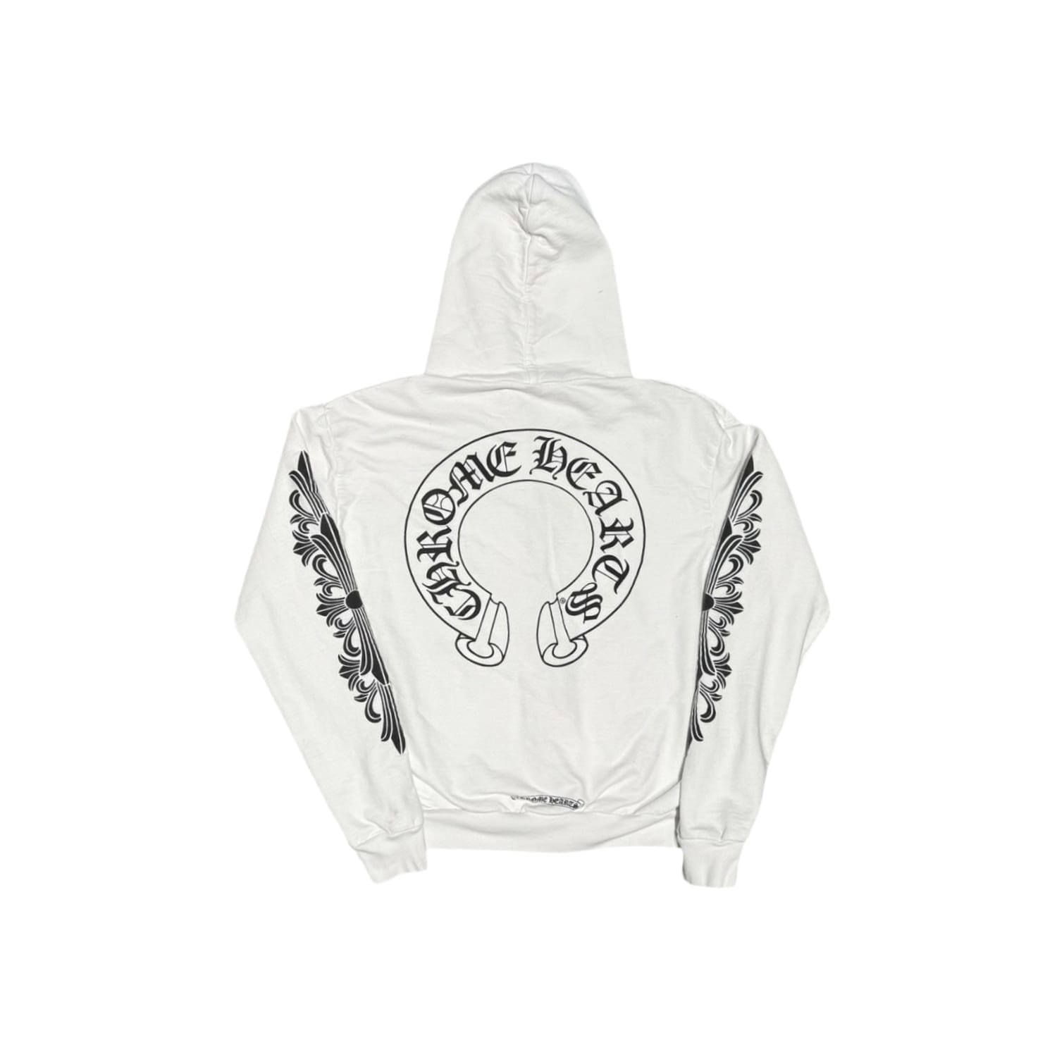 Chrome Hearts Horseshoe Floral Zip Up Hoodie White