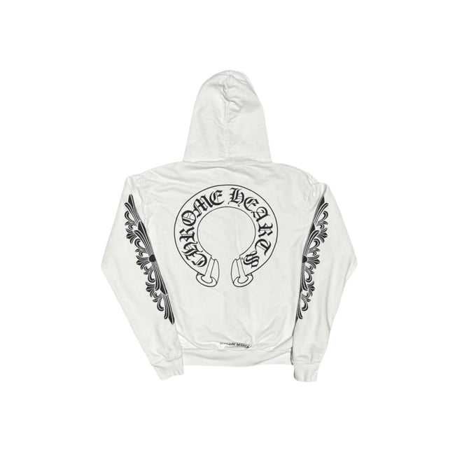 Chrome Hearts Horseshoe Floral Zip Up Hoodie White Main Image