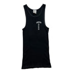 Chrome Hearts Vintage Ribbed Logo Celtic Cross Fuck You Tank Top Black