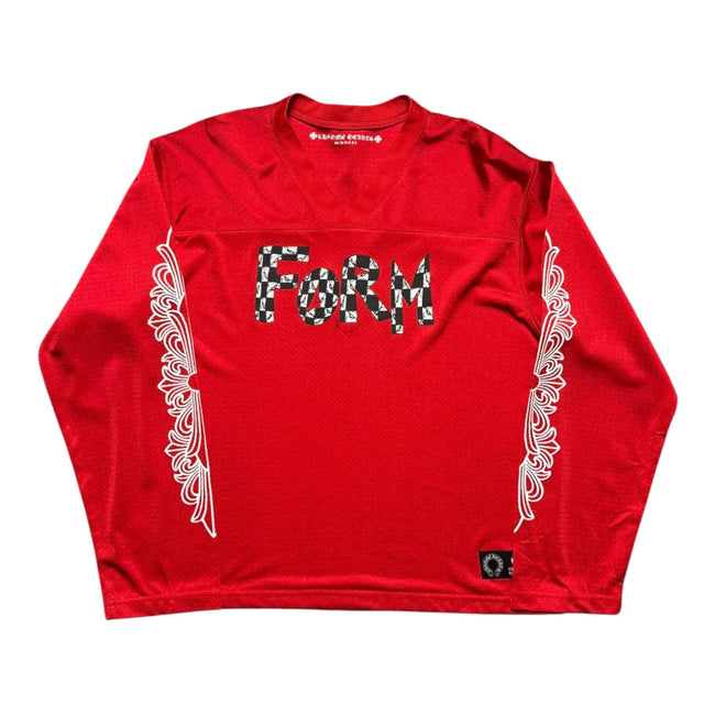Chrome Hearts Matty Boy Form Mesh L/S Stadium Jersey Red Hover Image