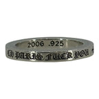 Chrome Hearts Silver CH Paris Fuck You 3MM Ring - US Size 8