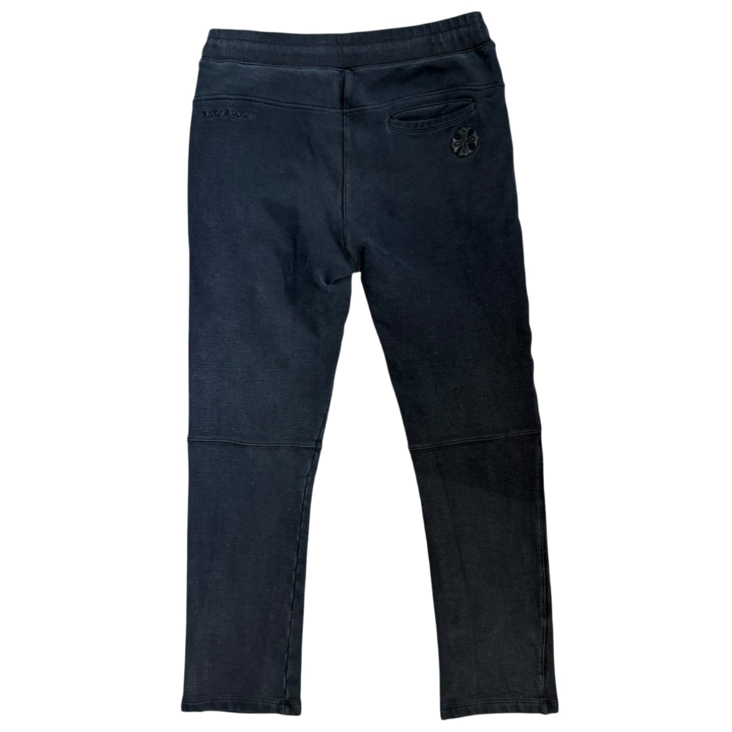 Chrome Hearts Tonal Eye Test Logo Leather Cross Patch Zipper Sweatpants