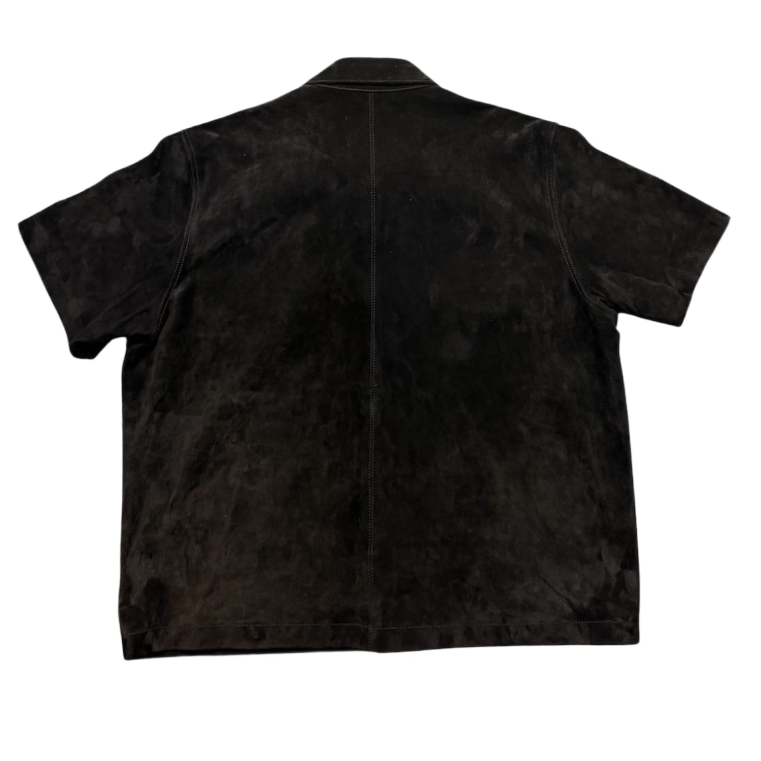 Chrome Hearts Leather Suede Short Sleeve Shirt Black