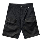 Chrome Hearts Nylon Leather Double Knee Carpenter Shorts Black