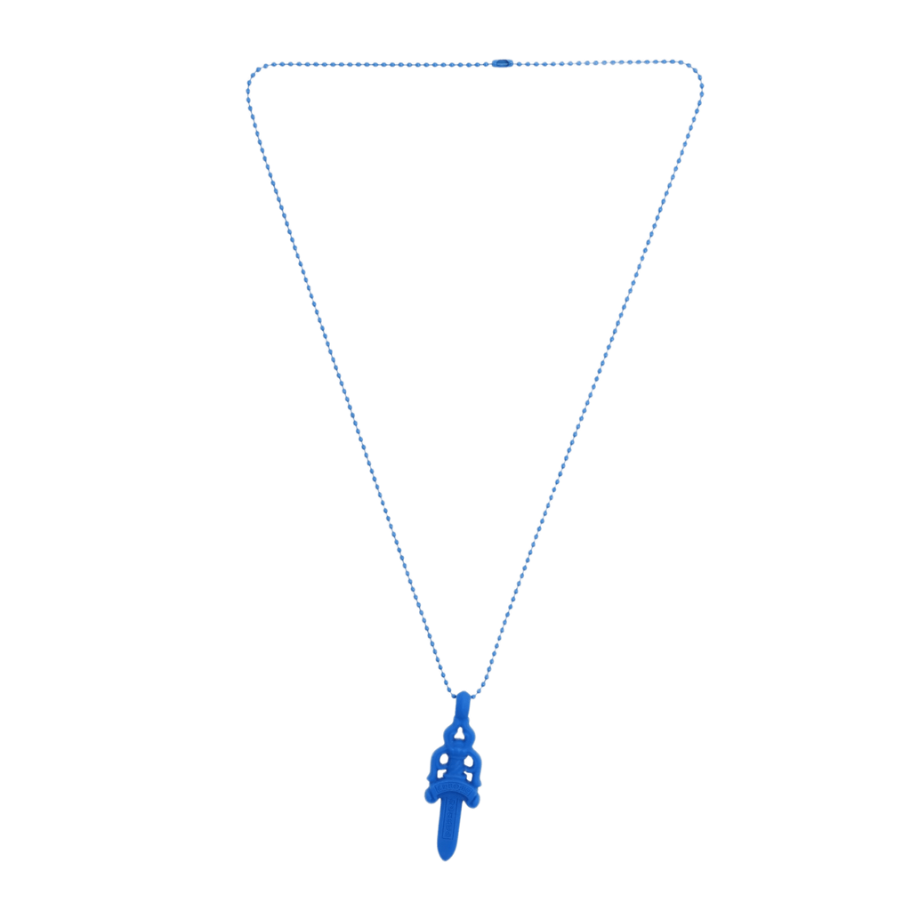 Chrome Hearts Silichrome Dagger Necklace Blue