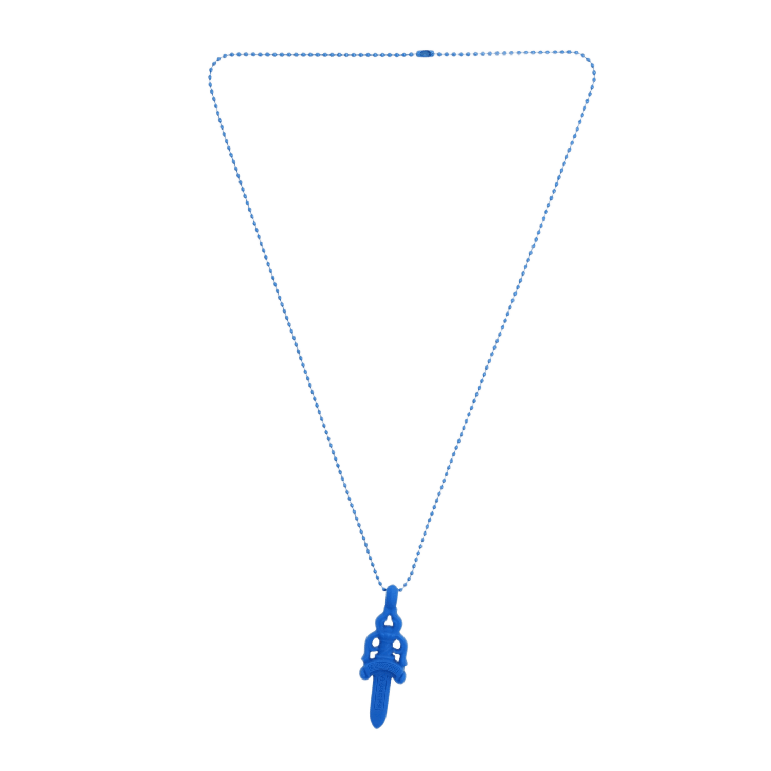 Chrome Hearts Silichrome Dagger Necklace Blue