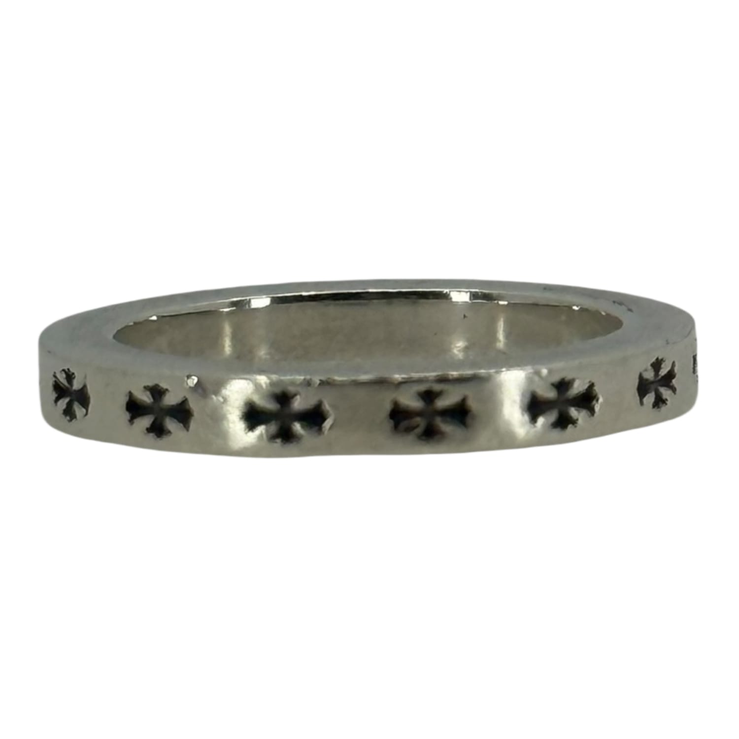 Chrome Hearts Silver CH Paris Fuck You 3MM Ring - US Size 8