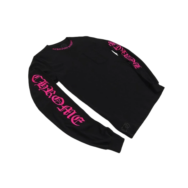 Chrome Hearts Long Sleeve Pocket Crew Hot Pink/Black Hover Image