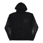 Chrome Hearts Black Pullover Horseshoe Floral Hoodie