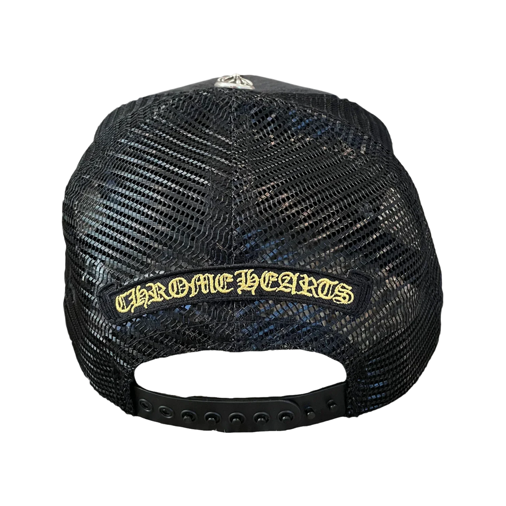 Chrome Hearts CH Hollywood Corduroy Trucker Hat Black/Gold