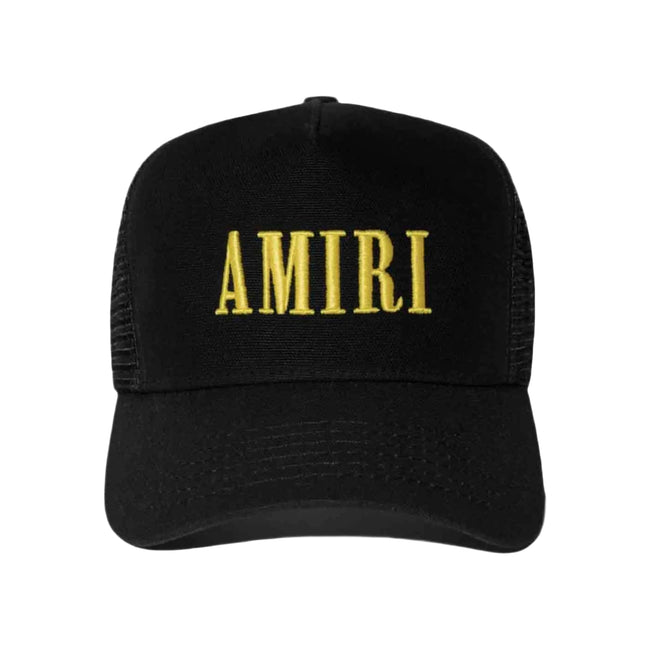 AMIRI Core Logo Trucker Hat Black/Yellow Hover Image