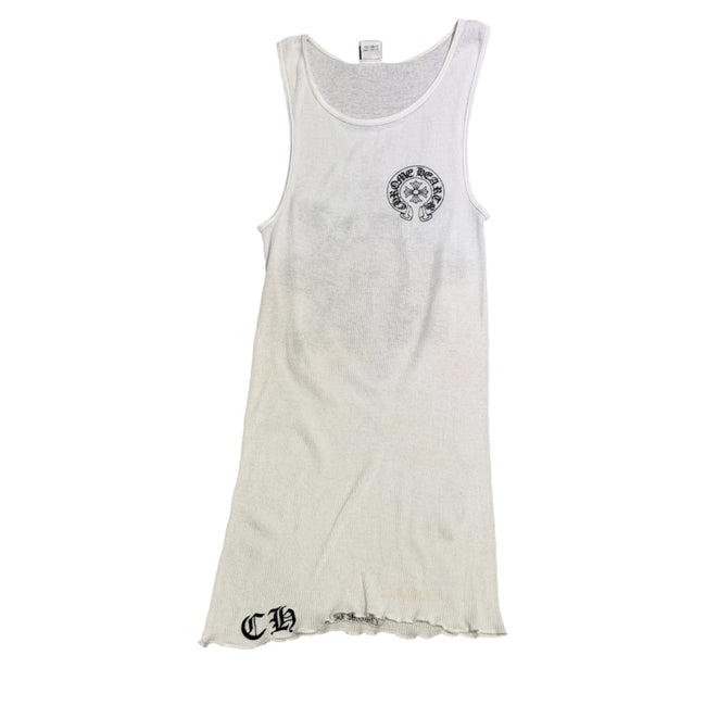 Chrome Hearts Vintage Horseshoe Floral Tank Top White Main Image