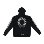 Chrome Hearts Horseshoe Floral Cross Sleeve Zip Up Hoodie Black
