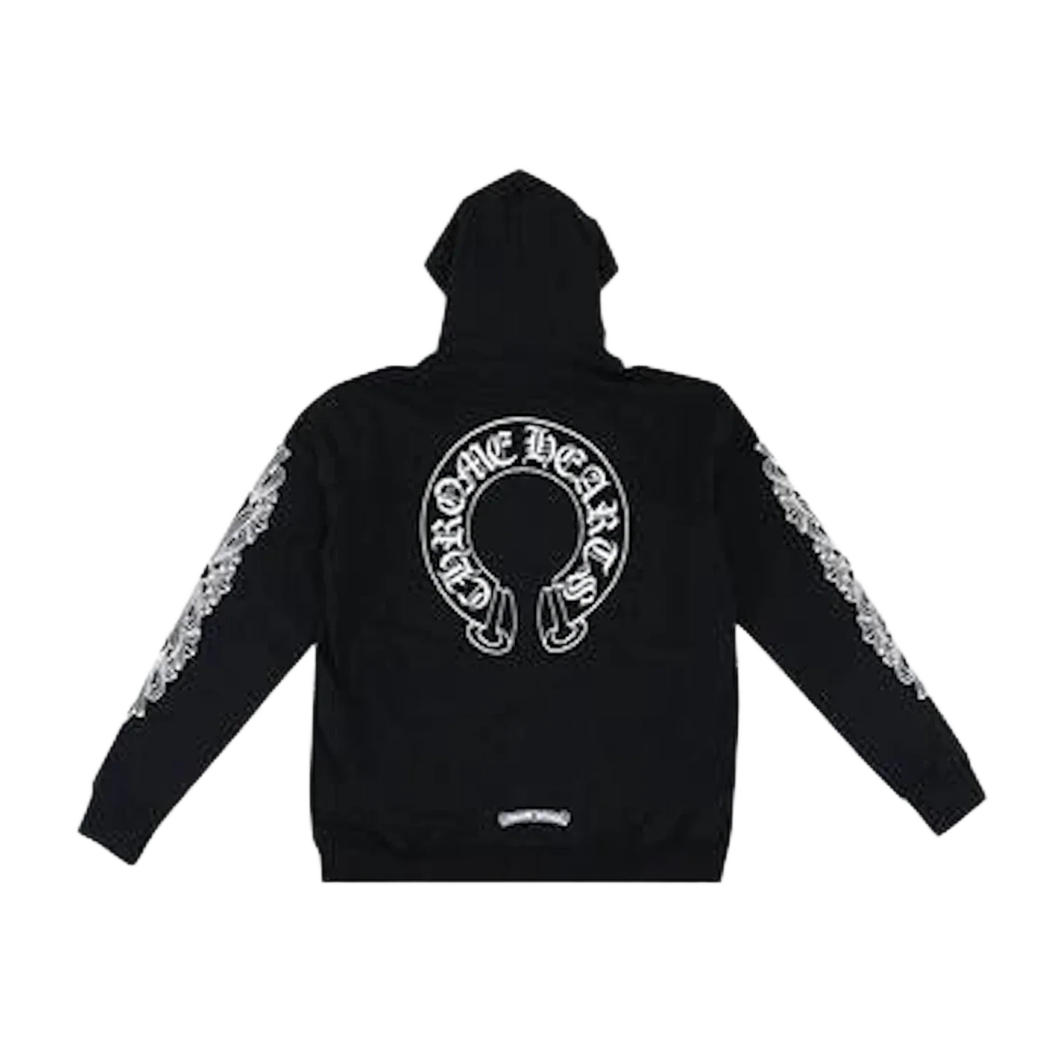 Chrome Hearts Horseshoe Floral Cross Sleeve Zip Up Hoodie Black
