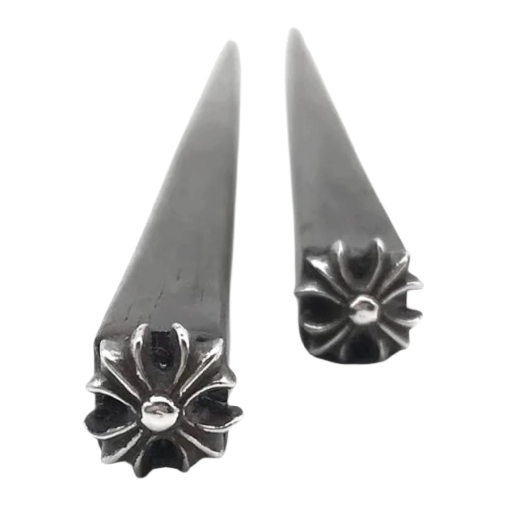 Chrome Hearts Silver CH Plus Ebony Chopsticks