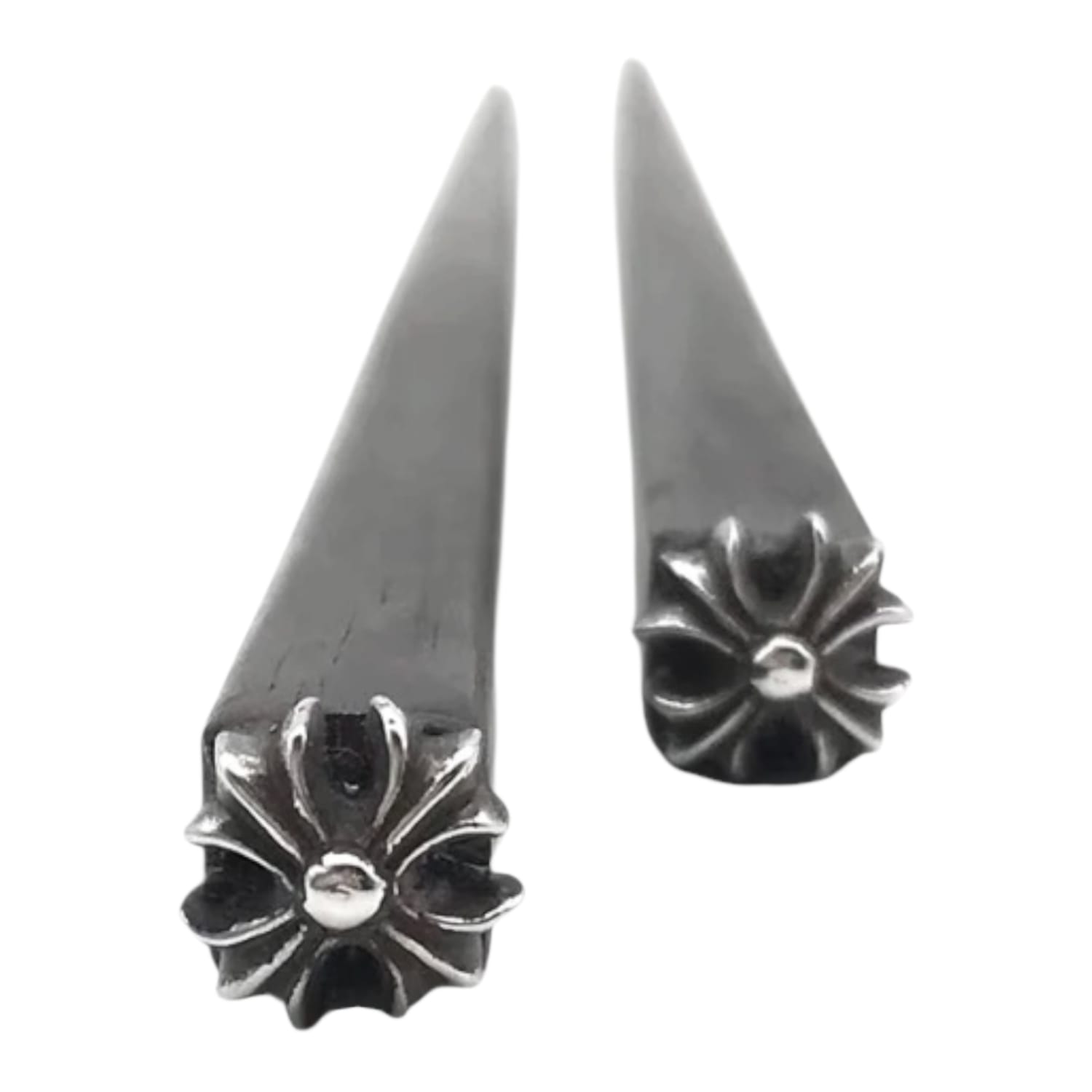 Chrome Hearts Silver CH Plus Ebony Chopsticks