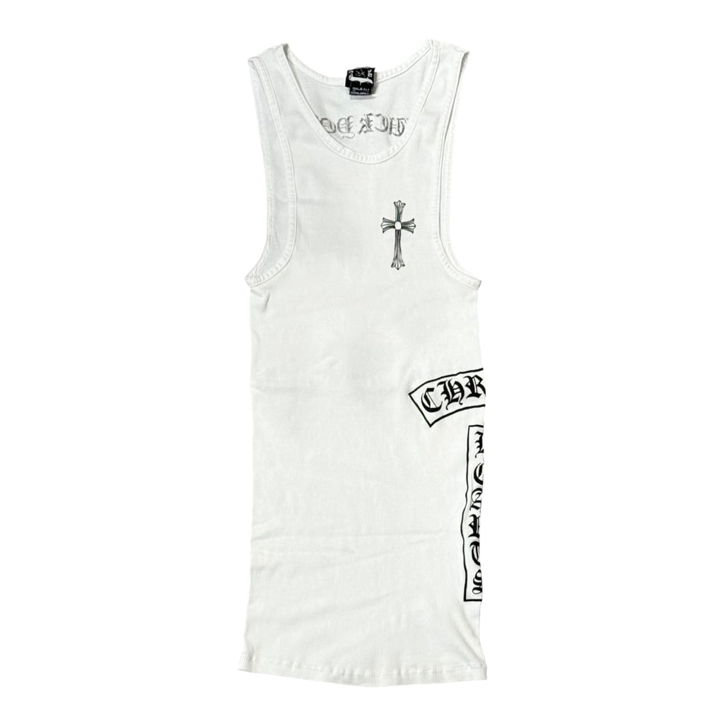 Chrome Hearts Vintage Side T-Bar Cross Fuck You Tank Top White