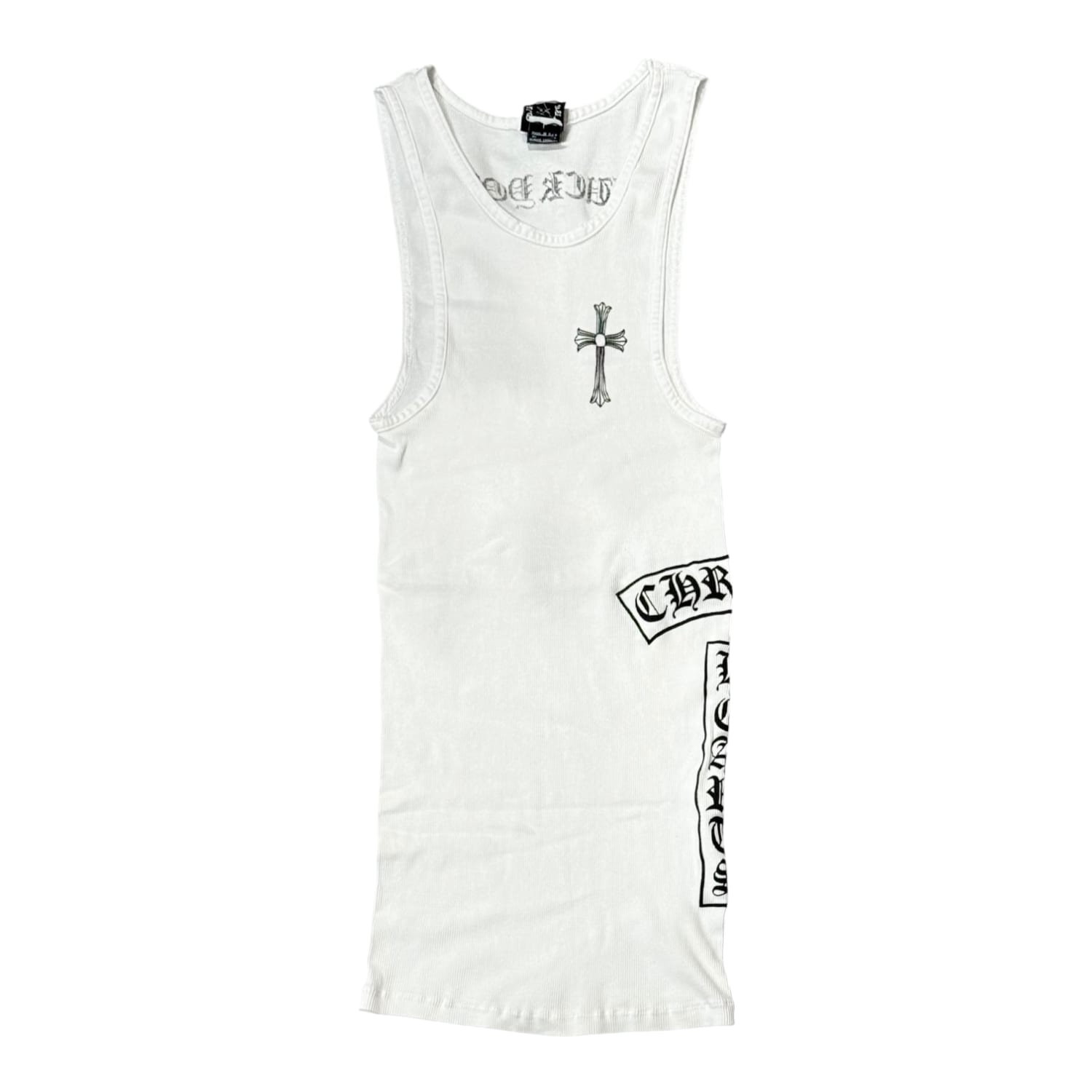 Chrome Hearts Vintage Side T-Bar Cross Fuck You Tank Top White