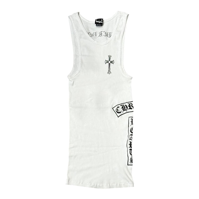 Chrome Hearts Vintage Side T-Bar Cross Fuck You Tank Top White Hover Image