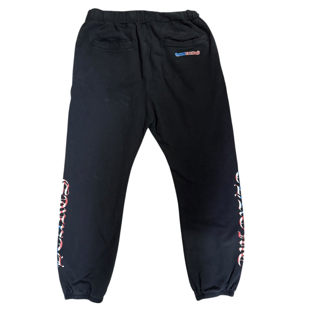 Chrome Hearts Matty Boy Black USA Flag Script Logo Sweatpants