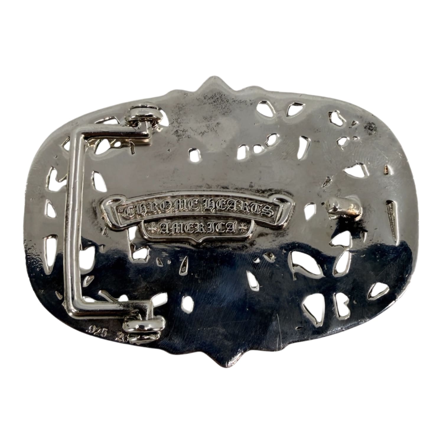 Chrome Hearts Silver Cemetery Cross Belt Buckle