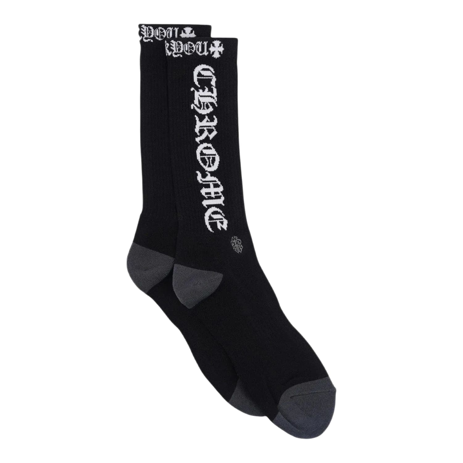 Chrome Hearts Fuck You Logo Socks Black/White
