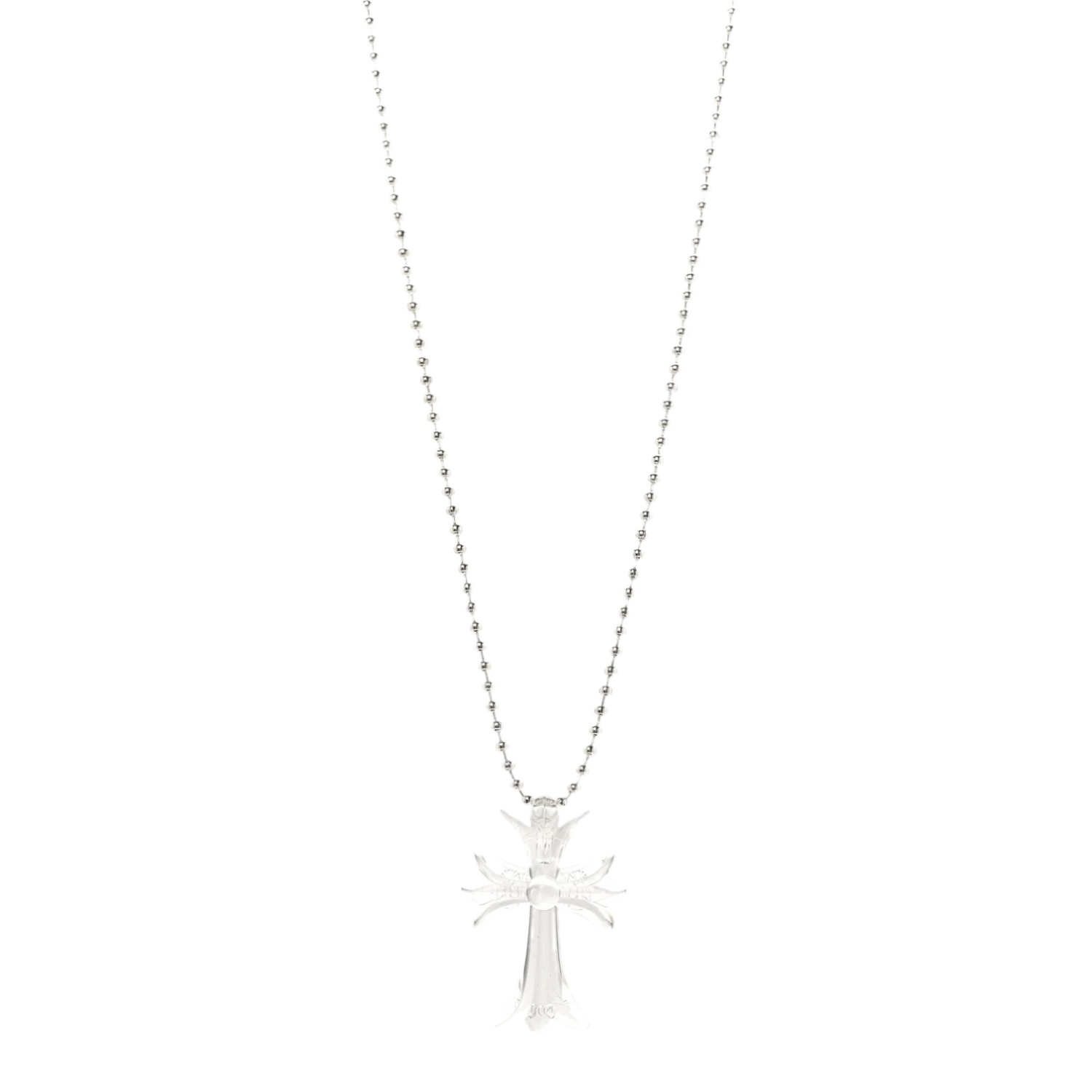 Chrome Hearts Silichrome Cross Silicon Necklace Transparent