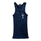 Chrome Hearts Vintage Los Angeles Horseshoe Tank Top Navy Blue