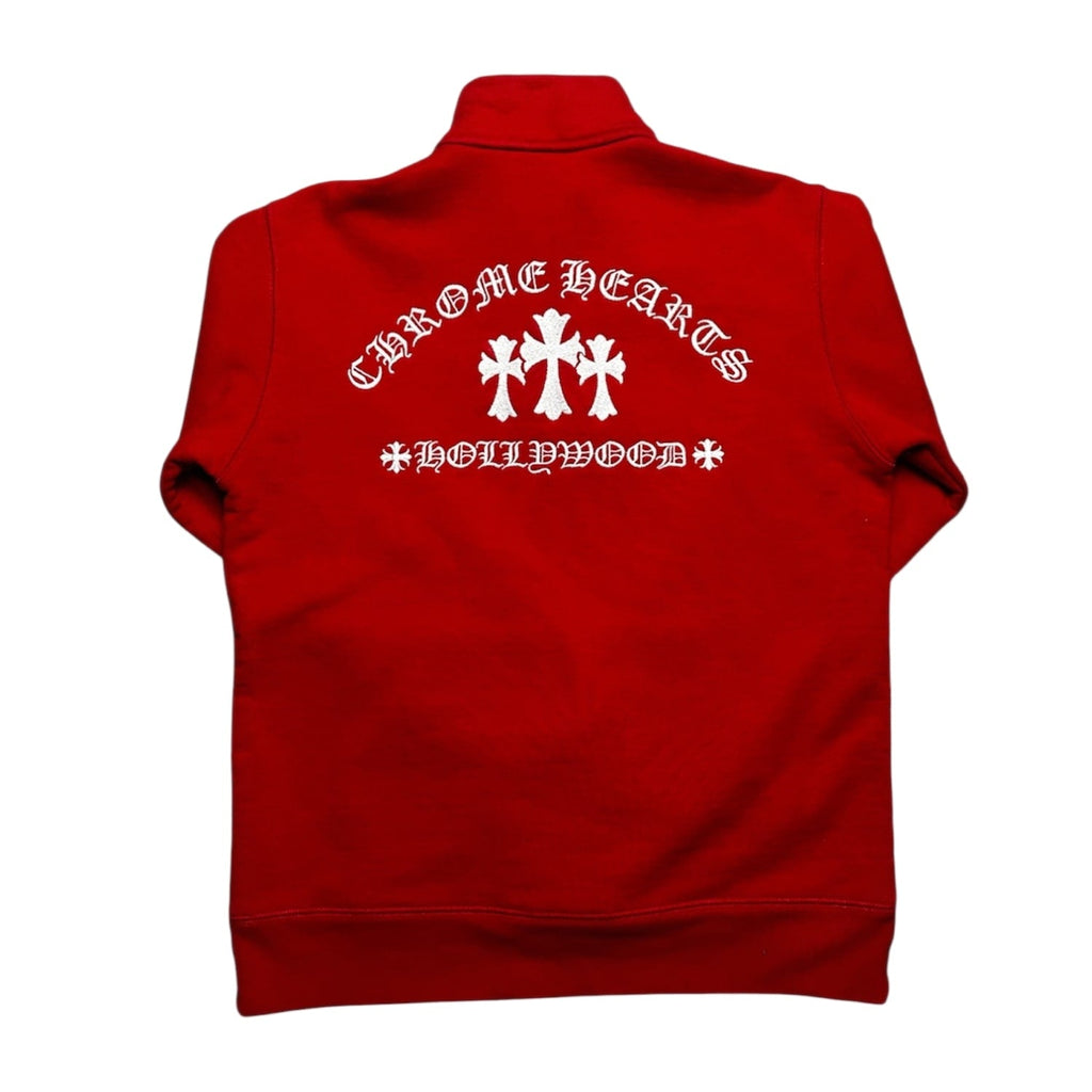 Chrome Hearts King Taco Embroidered Quarter Zip Red
