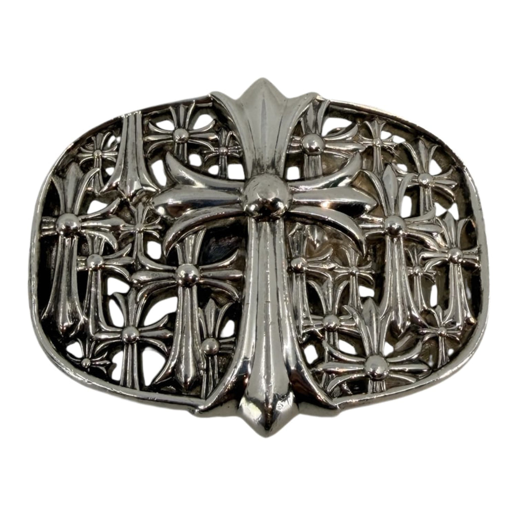 Chrome Hearts Silver Cemetery Cross Belt Buckle