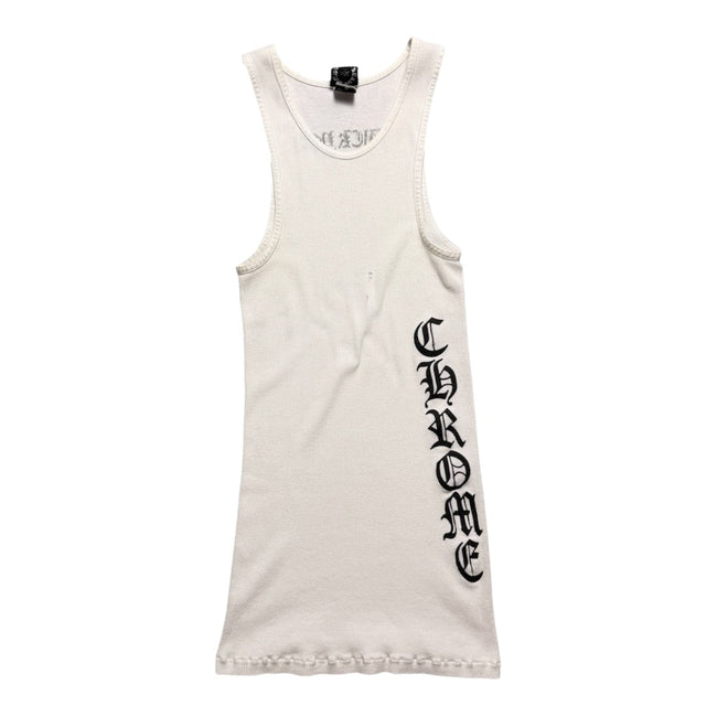 Chrome Hearts Vintage Ribbed Side Logo Fuck You Tank Top White Hover Image