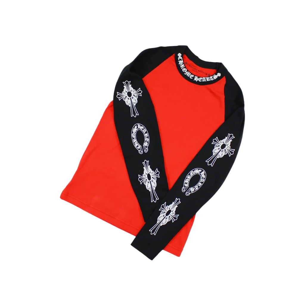 Chrome Hearts Neck Logo Baseball Shirt Red/Black