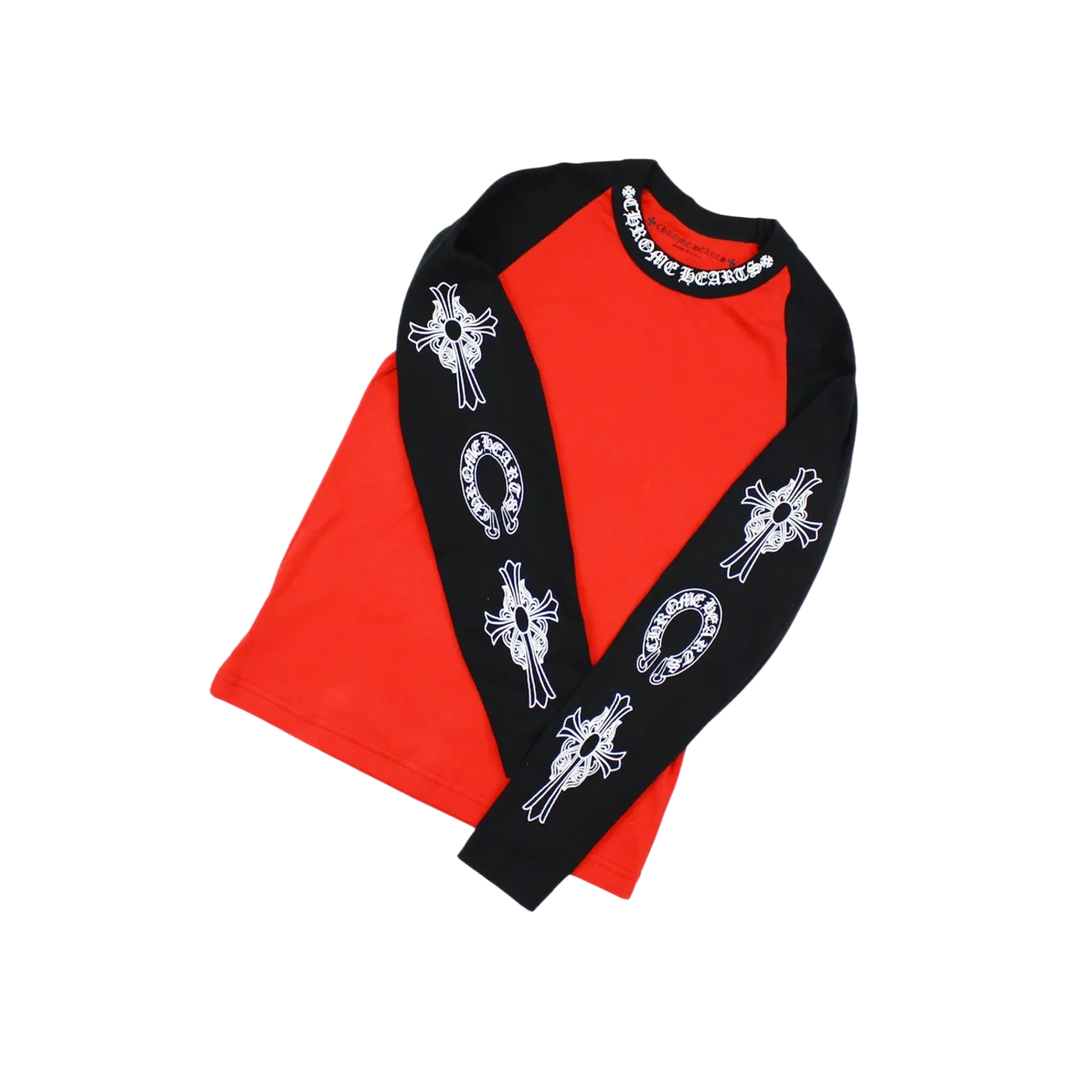 Chrome Hearts Neck Logo Baseball Shirt Red/Black