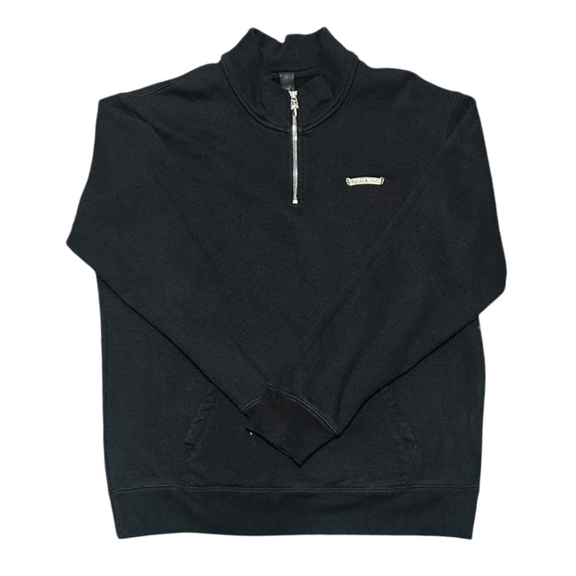 Chrome Hearts King Taco Embroidered Quarter Zip Black Hover Image