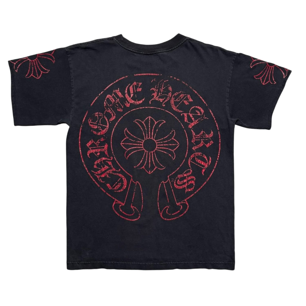 Chrome Hearts Vintage Red Horseshoe T-Shirt Black