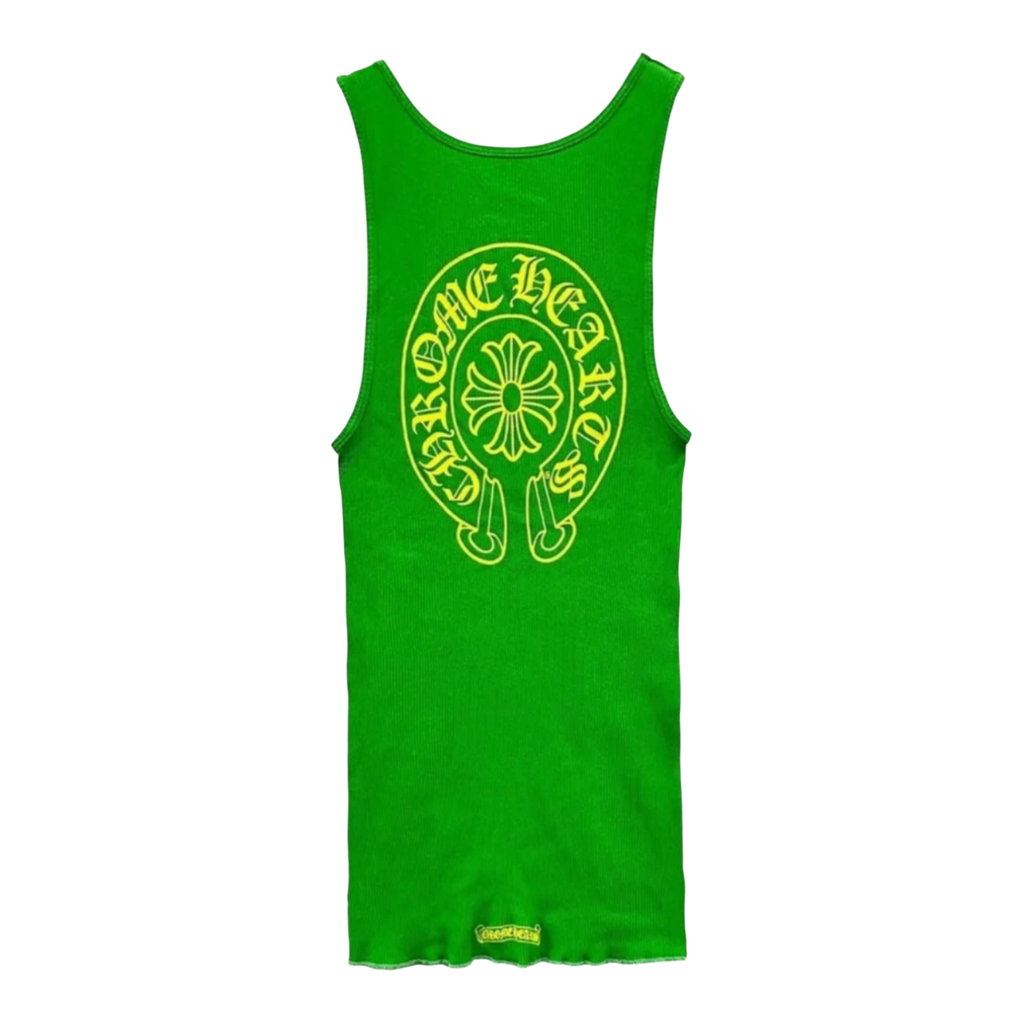 Chrome Hearts Horseshoe Rib Tank Top Green Yellow