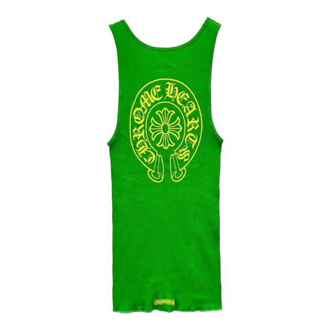 Chrome Hearts Horseshoe Rib Tank Top Green Yellow Main Image
