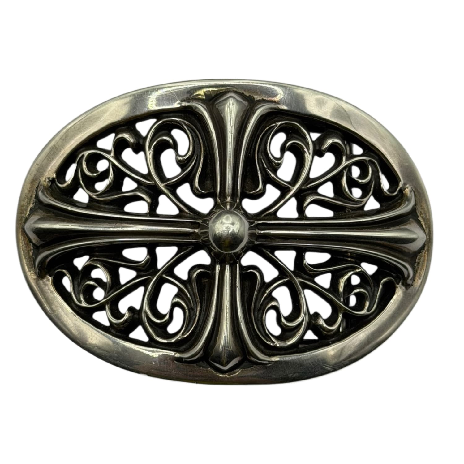 Chrome Hearts Silver Oval Belt Buckle