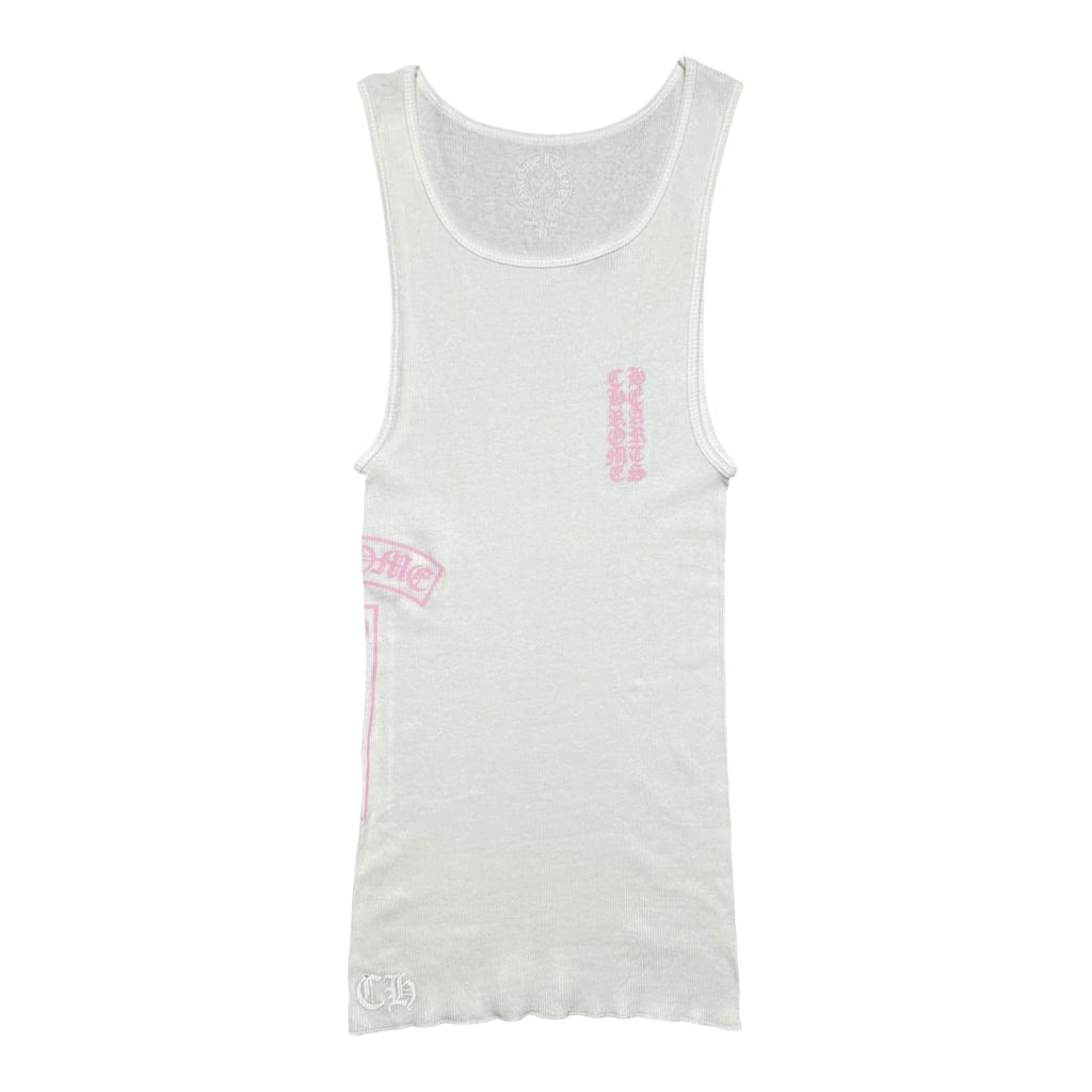 Chrome Hearts T Bar Rib Tank White/Pink