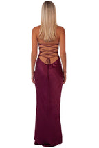Burgundy Sequin Corset Fishtail Gown